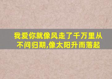 我爱你就像风走了千万里从不问归期,像太阳升而落起