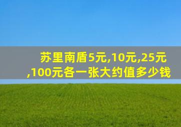 苏里南盾5元,10元,25元,100元各一张大约值多少钱